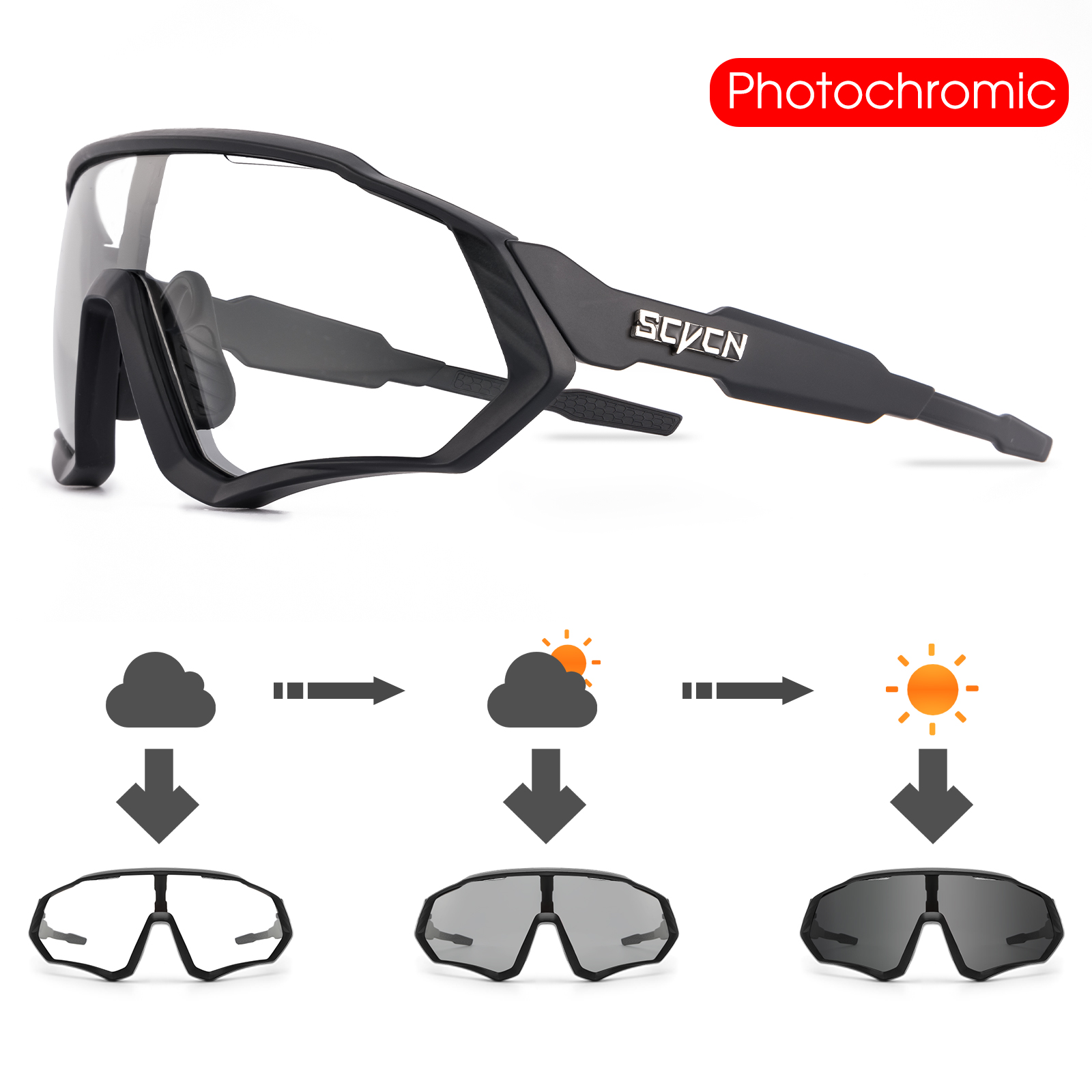 Mountain Biking Sunglasses - SCVCN Hot Photochromic Cycling Sunglasses Outdoor