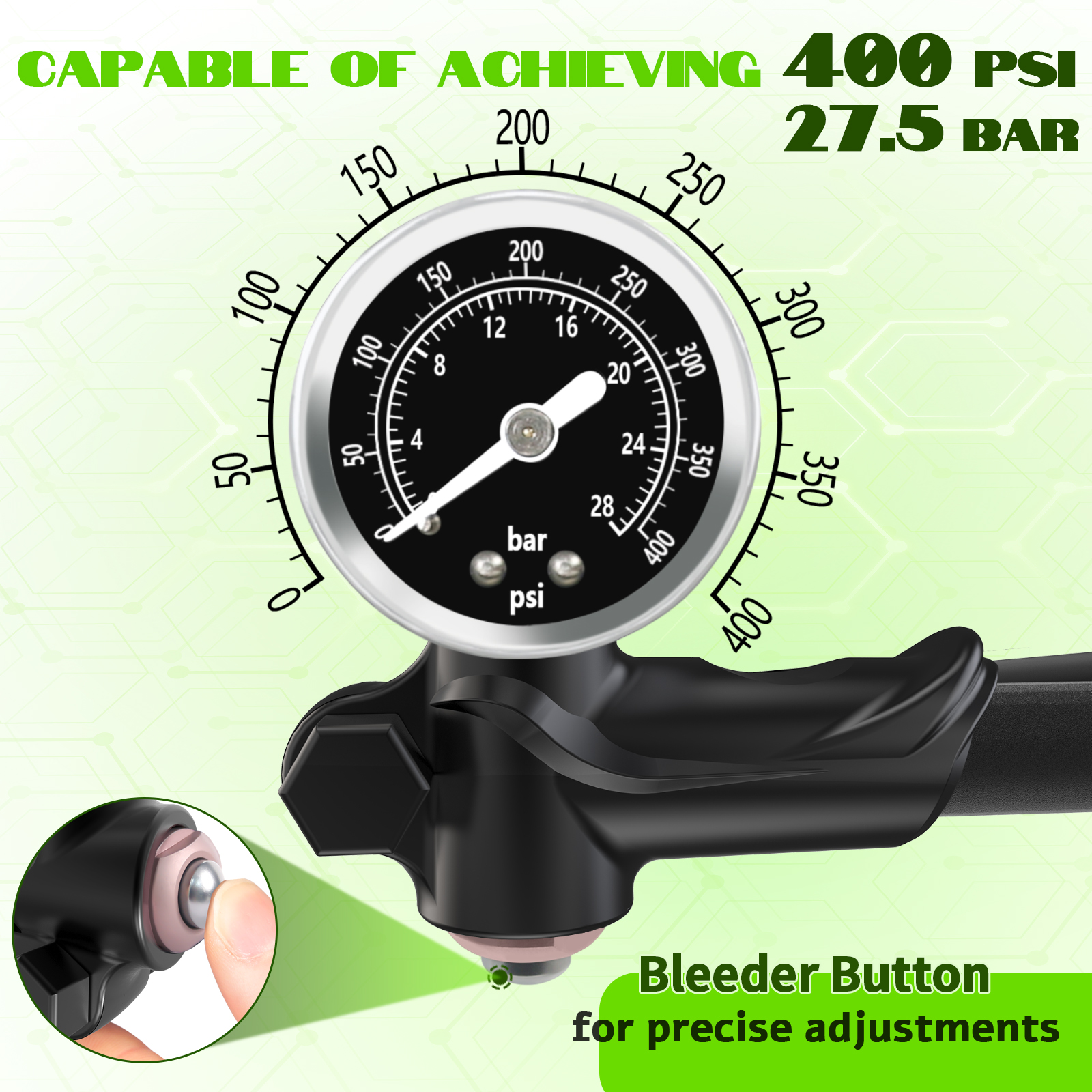 BUCKLOS Bicycle Air Pump 400PS - Mtb Fork Air のレビューと価格