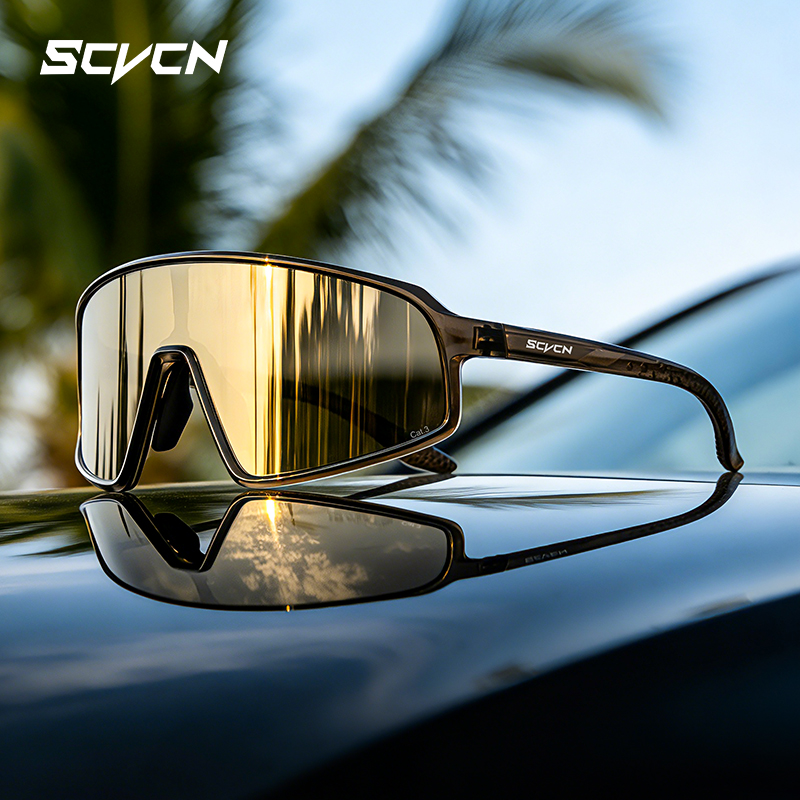 SCVCN Photochromic Cycling Sun - Mountain Biking Sunglasses のレビューと価格