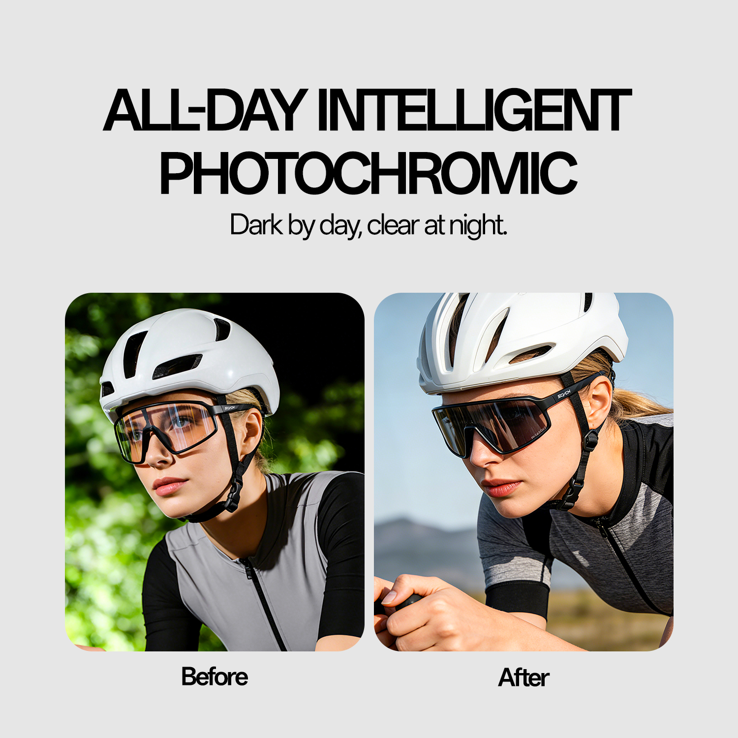 SCVCN Photochromic Cycling Sun - Mountain Biking Sunglasses のレビューと価格