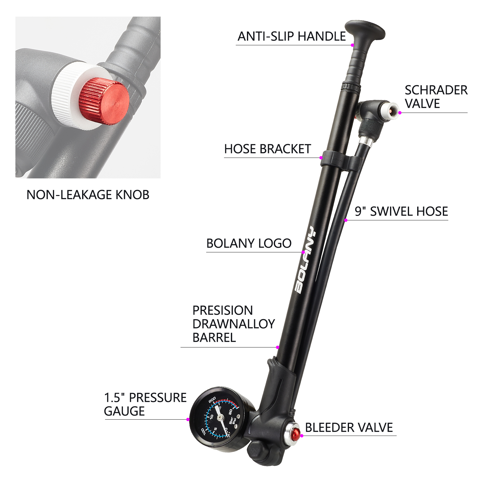BOLANY Air Shock Pump for Bike - Mtb Fork Air のレビューと価格