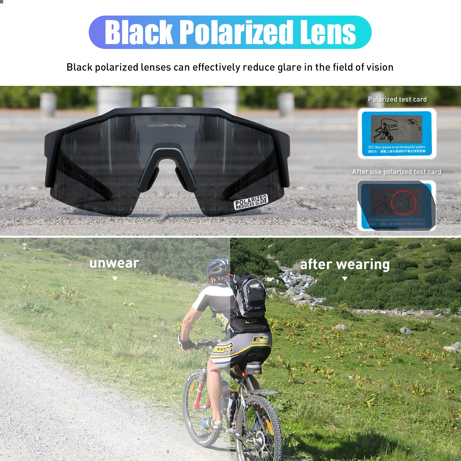 Kapvoe Road Driving Bike Sport - Mountain Biking Sunglasses のレビューと価格