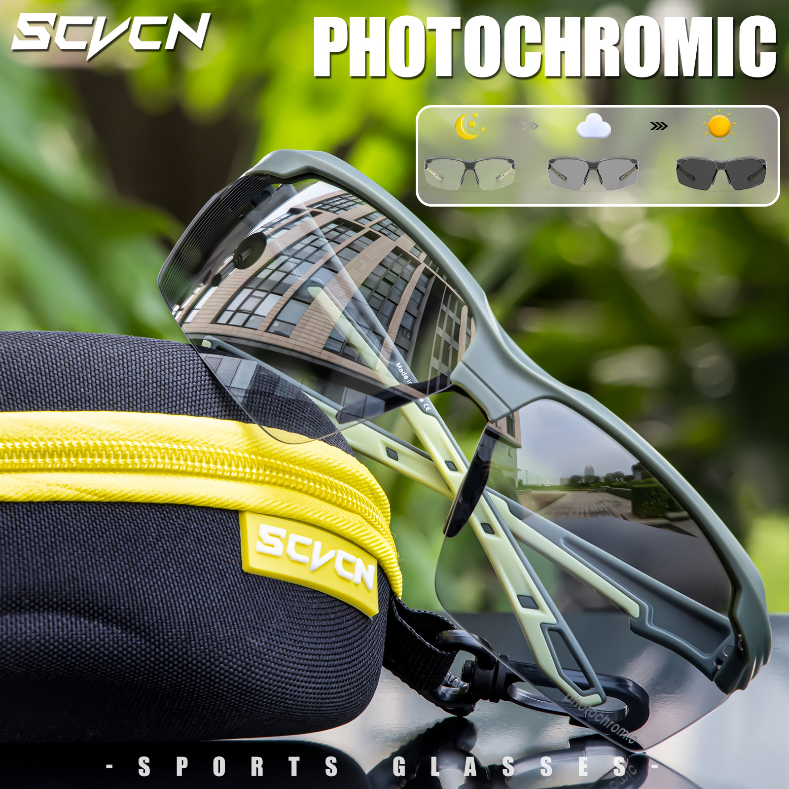 SCVCN UV400 Photochromic Hikin - Mountain Biking Sunglasses のレビューと価格