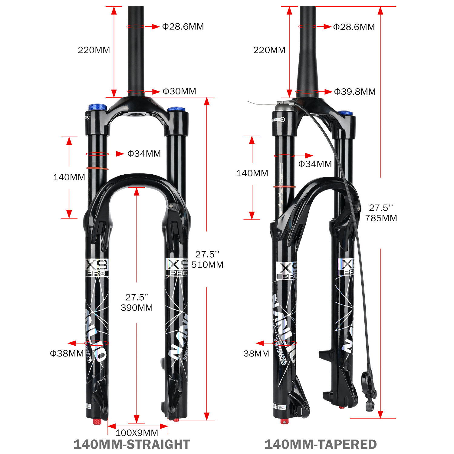 Nanlio X9PRO BK MTB Air Suspen - Mtb Fork Air のレビューと価格