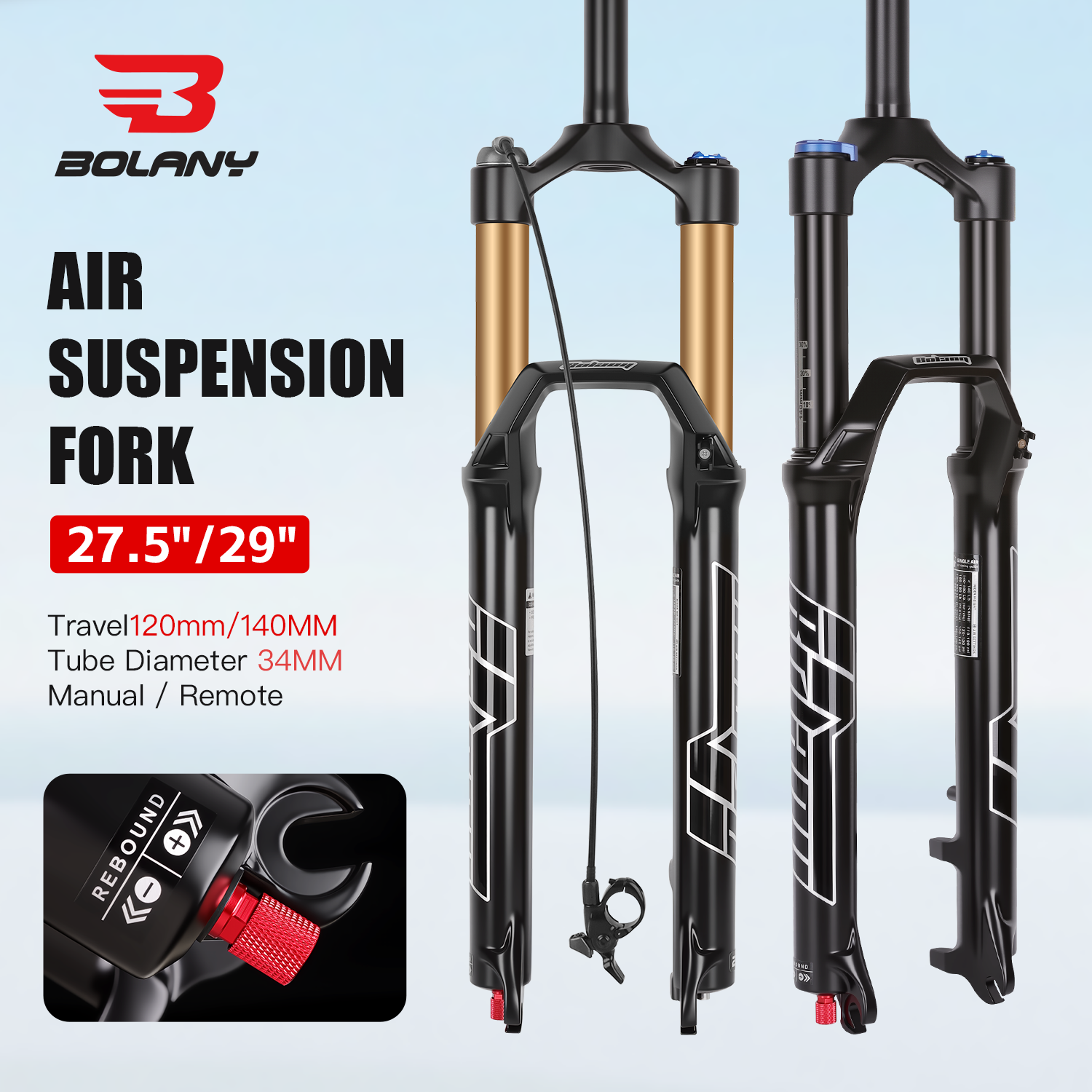 BOLANY MTB Air Fork 9x100mm QR - Mtb Fork Air のレビューと価格