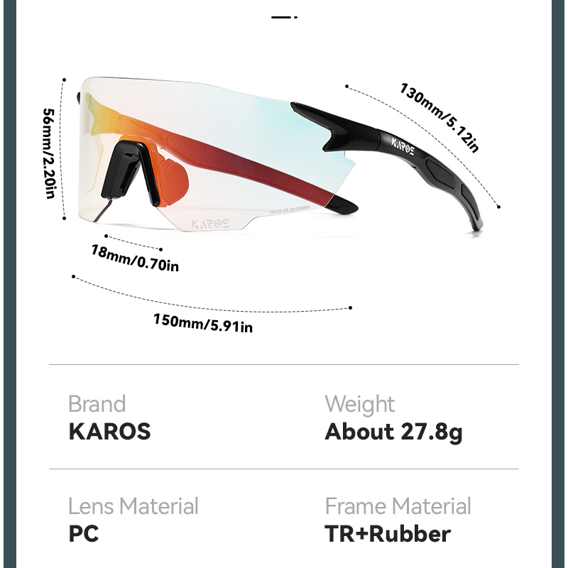 KAROS Photochromic Cycling Gla - Mountain Biking Sunglasses のレビューと価格