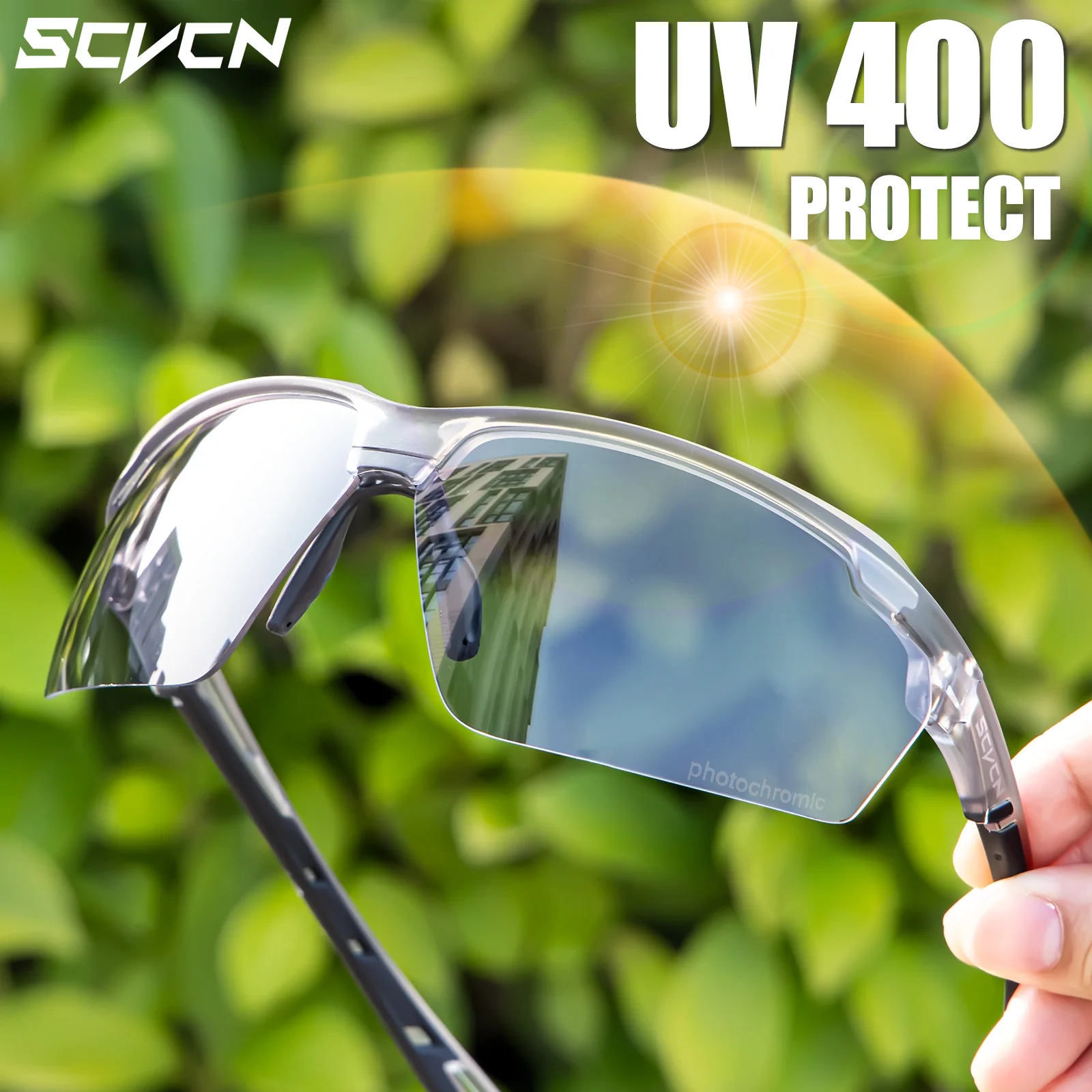 SCVCN Photochromic Cycling Sun - Mountain Biking Sunglasses のレビューと価格