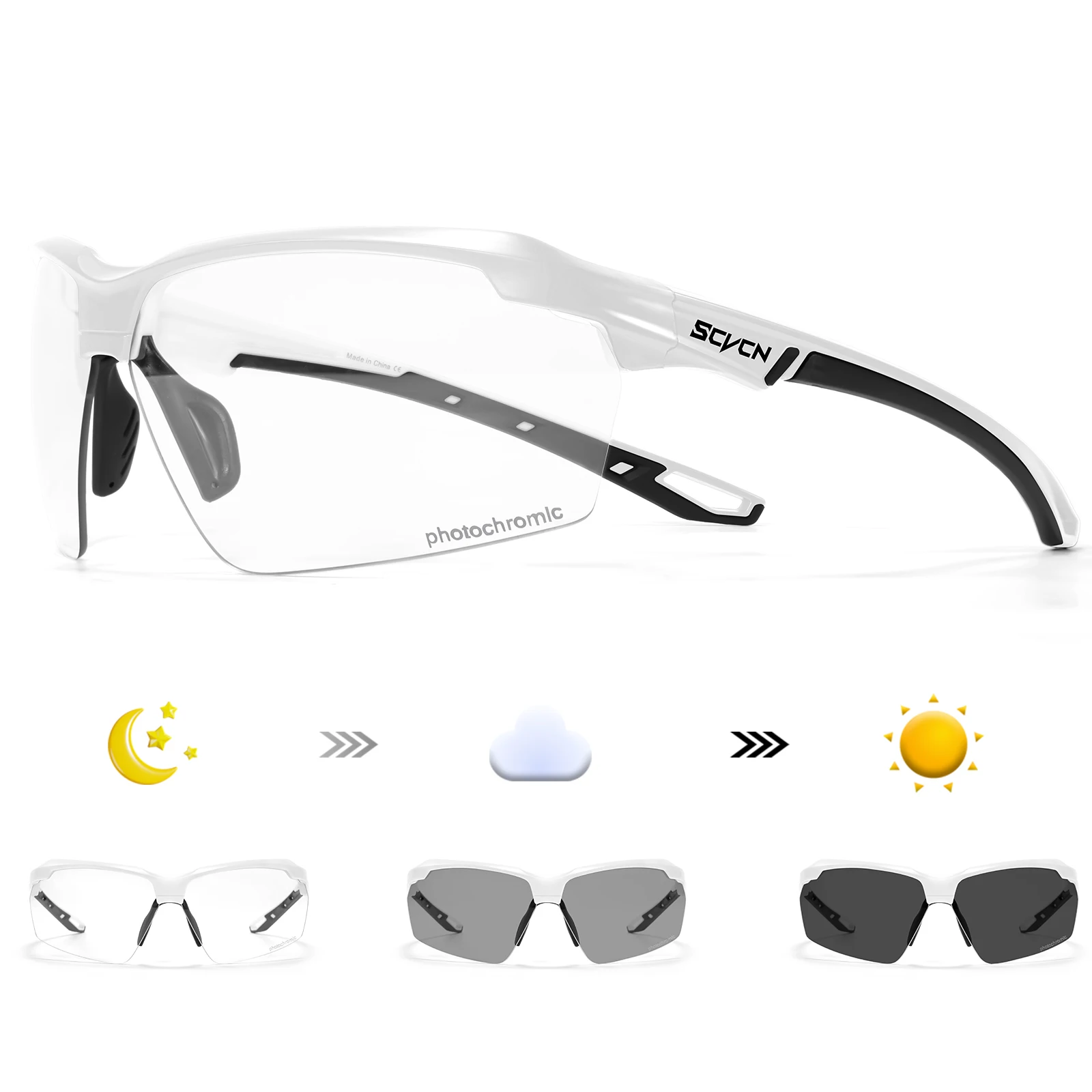 SCVCN Photochromic Cycling Sun - Mountain Biking Sunglasses のレビューと価格