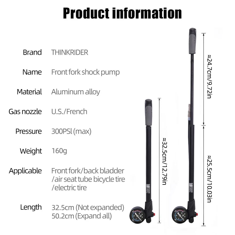 ThinkRider Portable High-press - Mtb Fork Air のレビューと価格